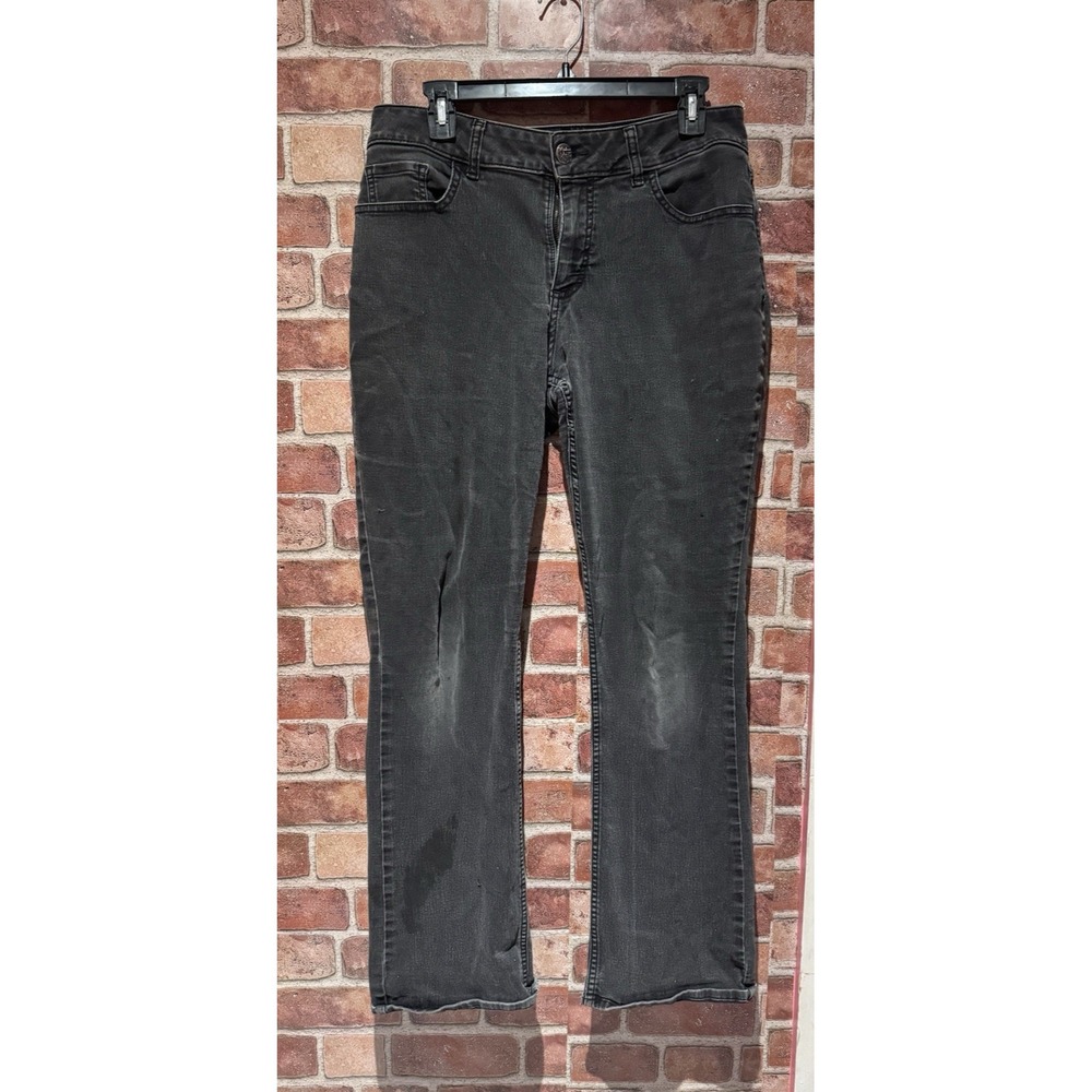 Riders By Lee Denim Jeans Women's Size L Solid Black StraightLeg MidRise Stretch